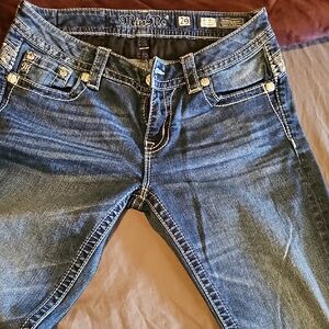 Miss Me Blue Skinny Jeans with Vintage Appeal